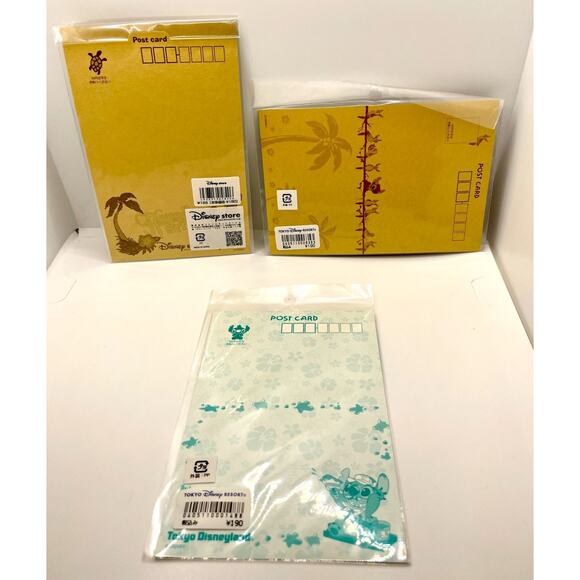 Disney Stitch Postcard Set Of 3 Featuring Hawaiian & Tiki Room Tokyo Disneyland - Picture 2 of 2